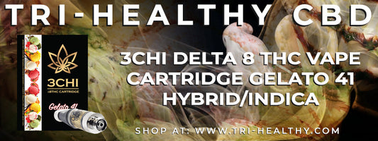 S1E100 3Chi Delta 8 THC Vape Cartridge Gelato 41 Hybrid/Indica Review