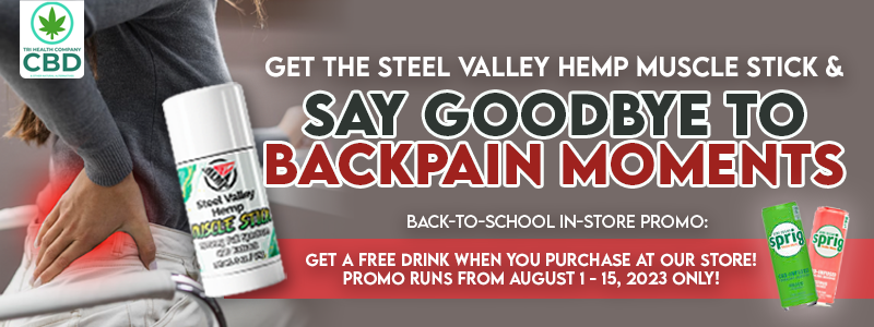 Back to School with Back Pain? Get a Free Sample with Purchase of an SVH Muscle Stick at Tri-Healthy!
