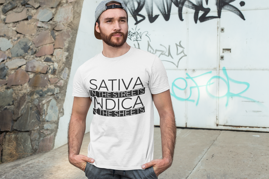 Sativa In the Streets Indica In The Sheets T-shirt