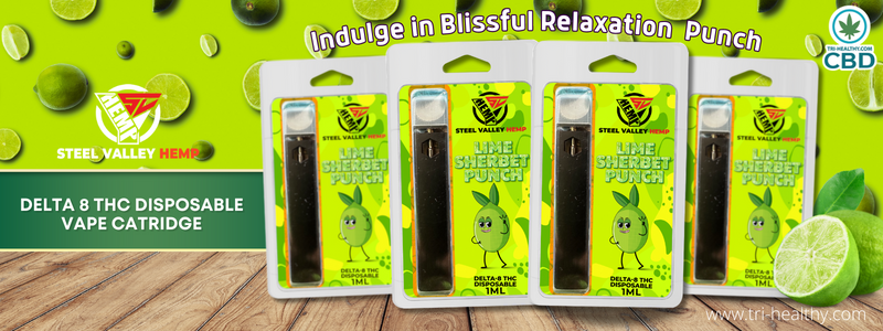 Indulge in Blissful Relaxation with Steel Valley Hemp's Disposable Indica Lime Sherbet Punch