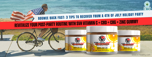 Bounce Back Fast: 3 Tips to Recover from a 4th of July Holiday Party - Revitalize Your Post-Party Routine with SVH Vitamin C + CBD + CBG + Zinc Gummy