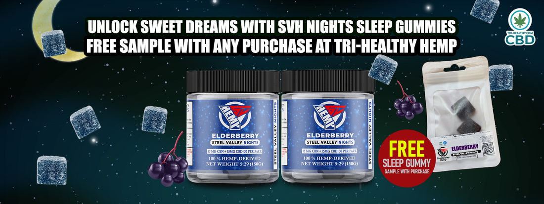 Tri-Healthy's Sleep on Us - Get $20 off when you buy SVH Nights Elderberry Gummy Jar!