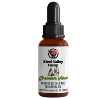 Load image into Gallery viewer, Steel Valley Hemp Delta 8 Full Spectrum Tincture Oil Chocolate 1200mg
