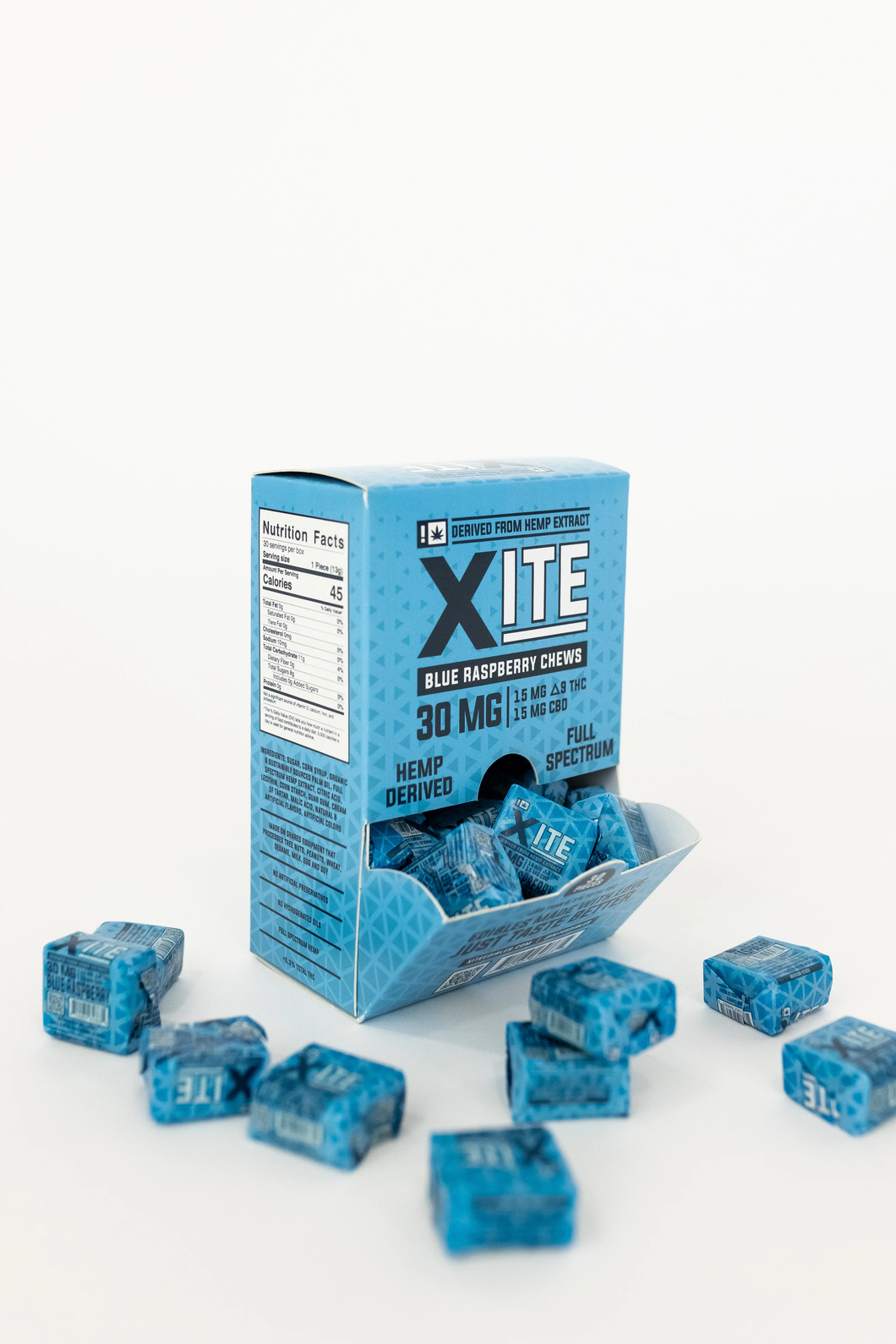 Patsy's Xite Delta 9 THC Ratio Blue Raspberry Chews
