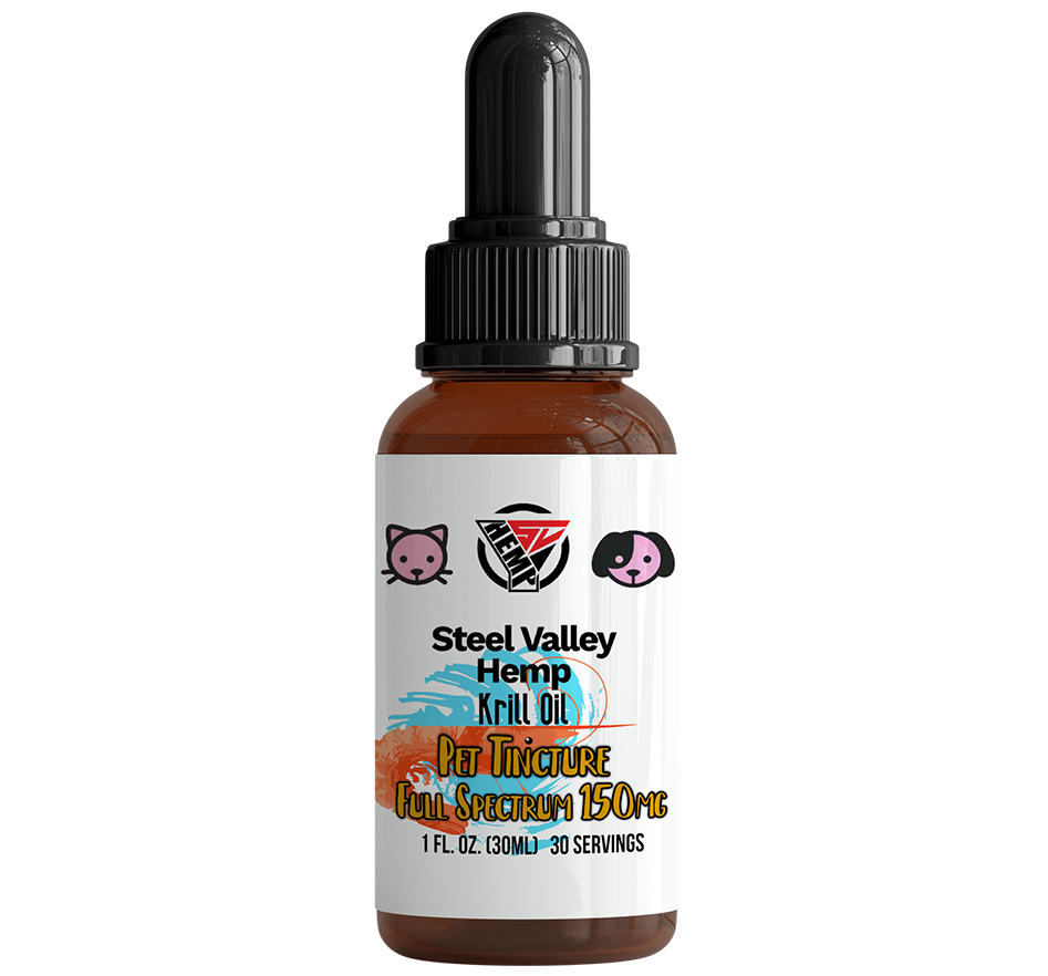 Steel Valley Hemp Full Spectrum Tincture Pets - Krill and Extra Virgin Oil 150Mg